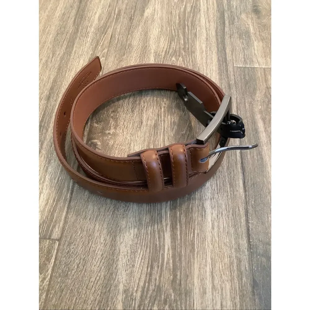 Allen Edmonds Men's 38 Dark Walnut Leather Wide Basic Dress Belt Formal A19-3